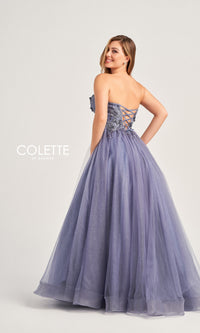 Colette Long Strapless Prom Ball Gown CL5161