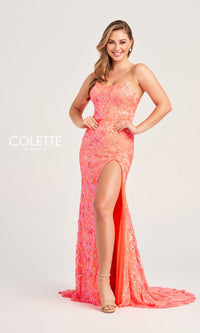 Colette Strapless Sequin Long Prom Dress CL5238