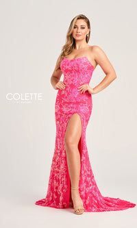 Colette Strapless Sequin Long Prom Dress CL5238