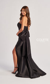 Back Bow Strapless Long Prom Dress: Colette CL8470