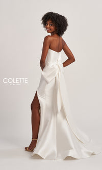 Back Bow Strapless Long Prom Dress: Colette CL8470