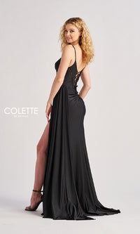 Sheer-Cut-Out Long Prom Dress: Colette CL8480