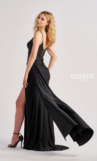 Sheer-Cut-Out Long Prom Dress: Colette CL8480