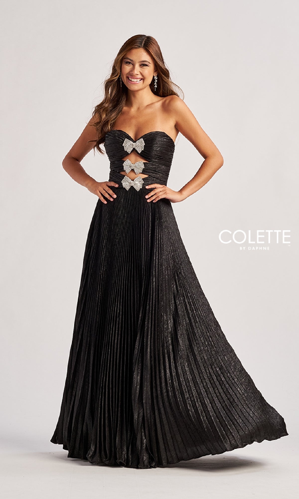 Strapless Pleated Long Prom Dress: Colette CL8520