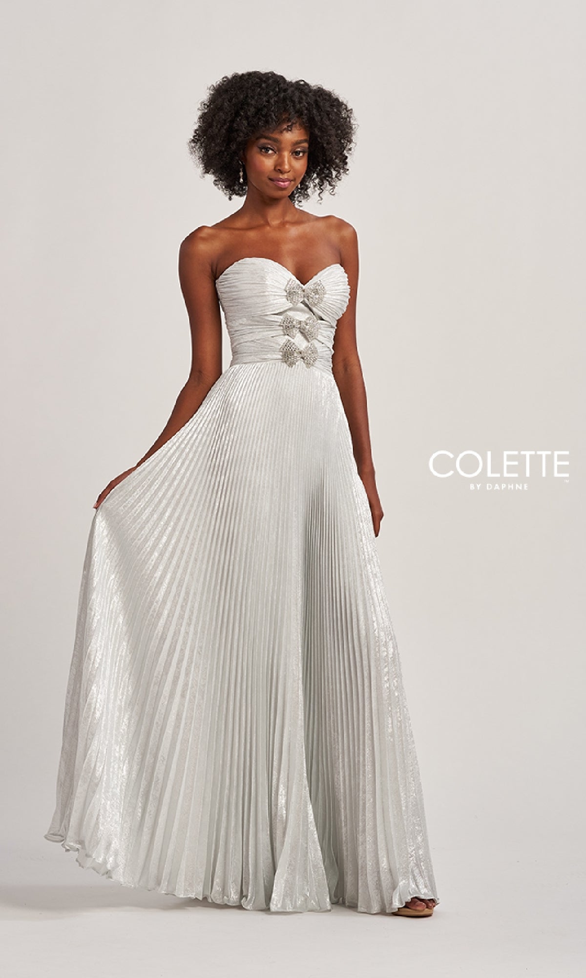 Strapless Pleated Long Prom Dress: Colette CL8520