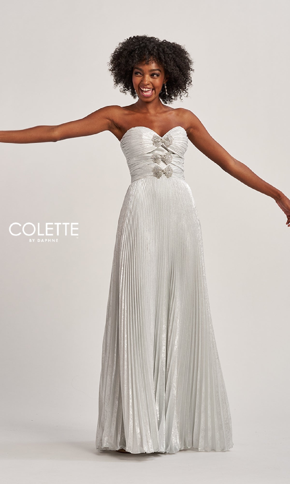 Strapless Pleated Long Prom Dress: Colette CL8520