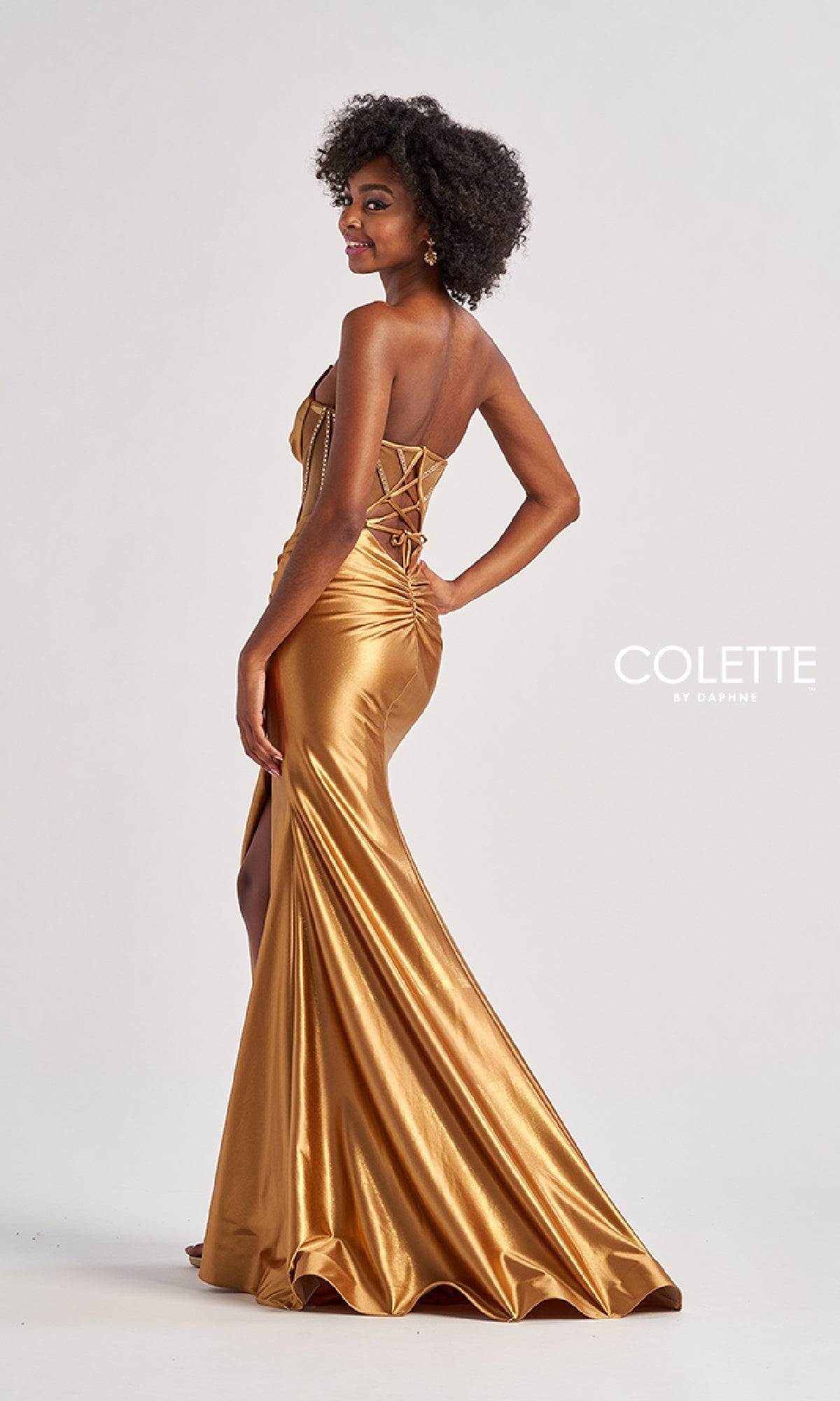 Sheer-Bodice Long Prom Dress: Colette CL8560