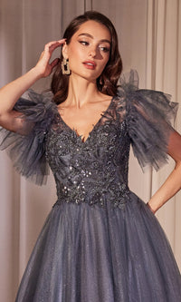 Glitter Tulle Ball Gown: Ladivine CM359