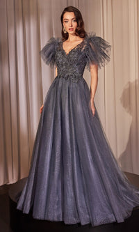 Glitter Tulle Ball Gown: Ladivine CM359