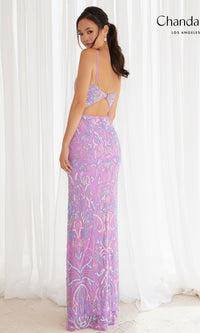 Light Purple Long Beaded Dress 30173 by Chandalier