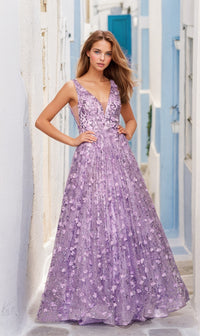 Long Lavender Prom Dress 11093 by Dave and Johnny