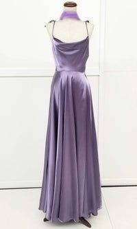 Shoulder-Tie Long A-Line Prom Dress: Chicas DM4018