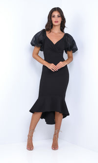 Velvi Short Sleeve Midi Semi-Formal Dress Diana