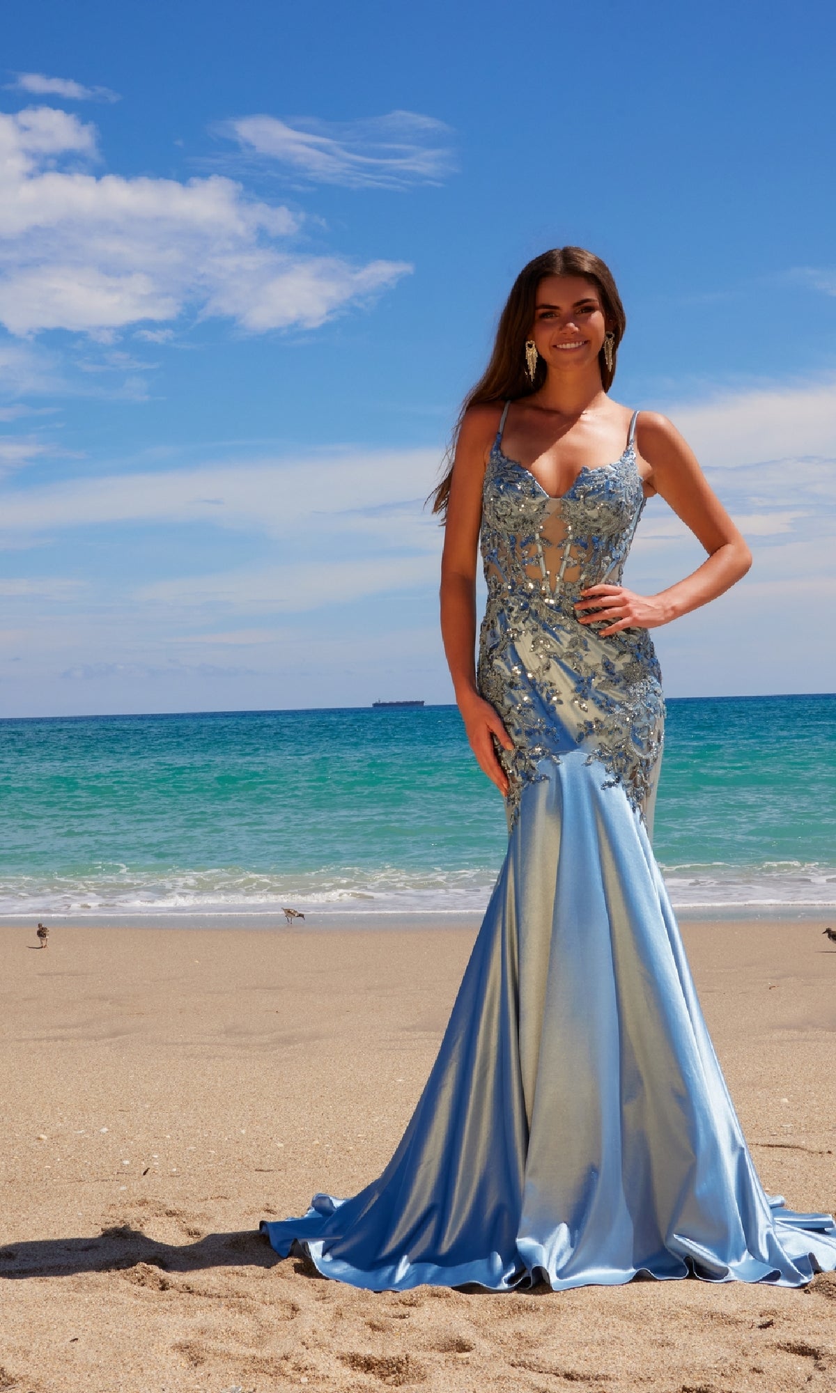 Long Mermaid Prom Dress: Nox Anabel E1532