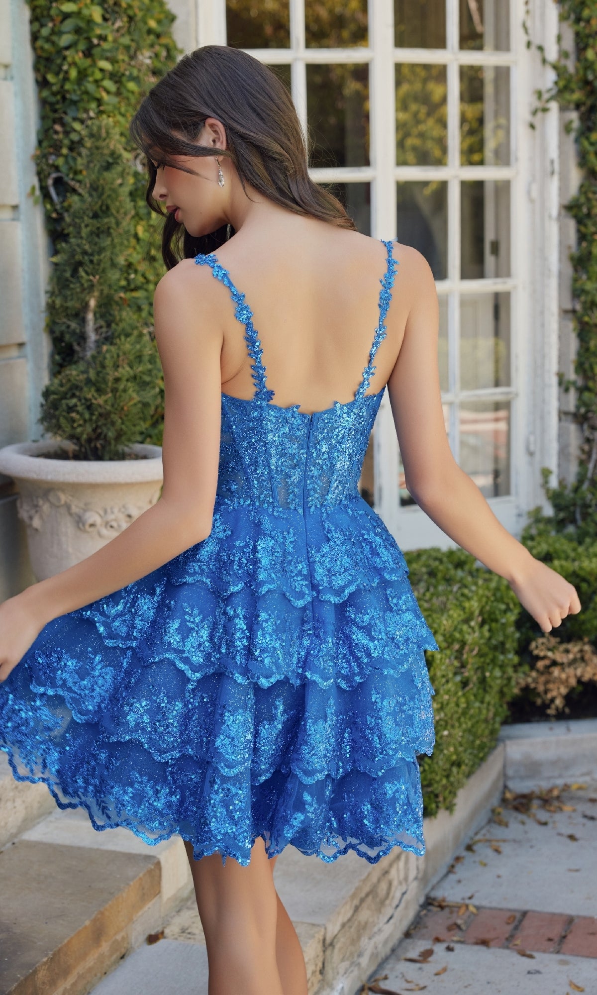 Sequin Glitter Homecoming Dress: Nox Anabel E914