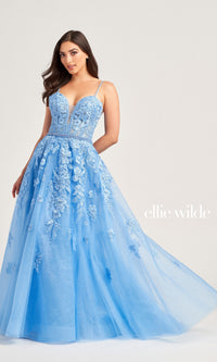 Glitter Ellie Wilde Long Prom Ball Gown EW35016