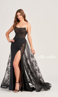 Ellie Wilde Long Prom Dress with Train EW35032