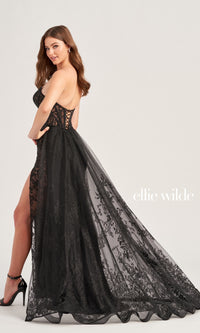 Ellie Wilde Long Prom Dress with Train EW35032