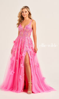 Long Glitter Prom Ball Gown EW35047 by Ellie Wilde