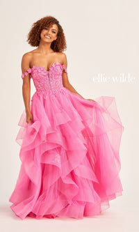 Ellie Wilde Long Designer Prom Ball Gown EW35084