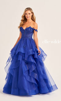 Ellie Wilde Long Designer Prom Ball Gown EW35084