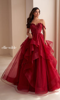 Ellie Wilde Long Designer Prom Ball Gown EW35084