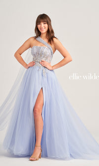 One-Shoulder Ellie Wilde Long Prom Gown EW35090