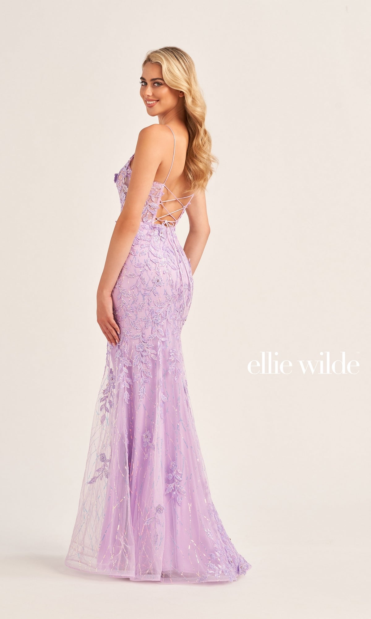 Ellie Wilde Designer Prom Dress with Train - PromGirl