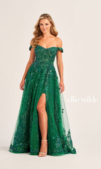 Ellie Wilde A-Line Off-Shoulder Prom Dress EW35116