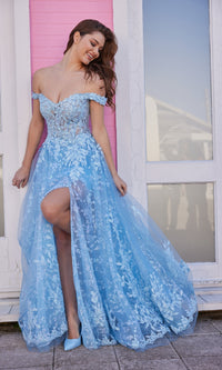 Ellie Wilde A-Line Off-Shoulder Prom Dress EW35116