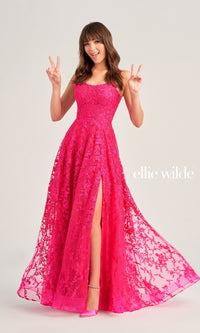 Ellie Wilde Long Lace Prom Dress EW35222