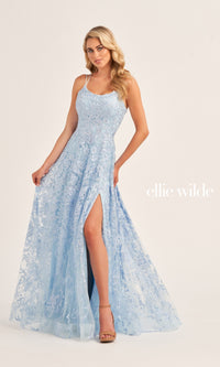 Ellie Wilde Long Lace Prom Dress EW35222