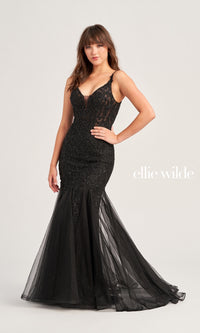 V-Back Ellie Wilde Mermaid Prom Dress EW35227