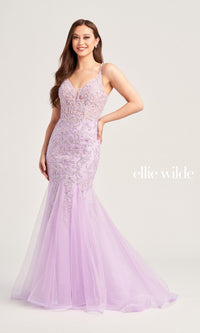 V-Back Ellie Wilde Mermaid Prom Dress EW35227