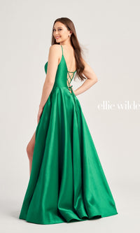 Ellie Wilde Long A-Line Satin Prom Dress EW35232