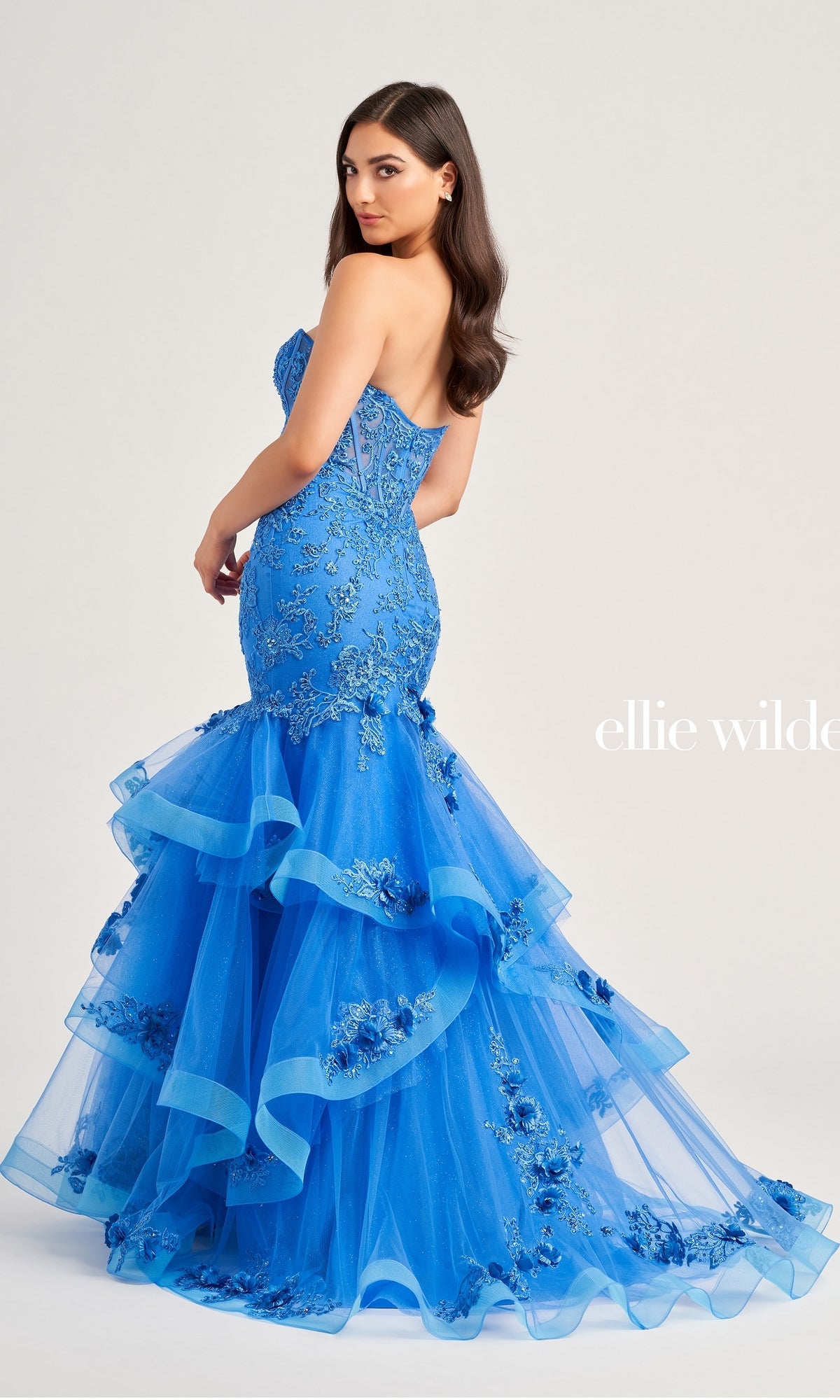 Strapless Ellie Wilde Mermaid Prom Dress EW35239