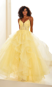 Glitter Tulle Prom Ball Gown: Ellie Wilde EW36203