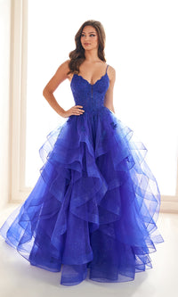 Glitter Tulle Prom Ball Gown: Ellie Wilde EW36203