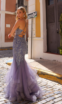 Lace-Up-Back Long Mermaid Prom Dress G1368