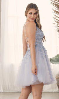 Babydoll Lace-Bodice Short Homecoming Dress G785