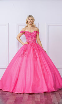 Bright Off-the-Shoulder Long Prom Ball Gown H1349