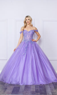 Bright Off-the-Shoulder Long Prom Ball Gown H1349