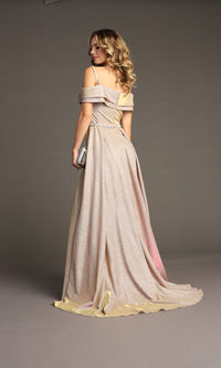 Off-Shoulder Long Glitter Prom Dress: Chicas J008