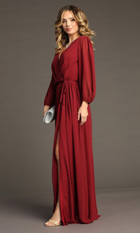 Long-Sleeve Long Formal Dress: Chicas J012B