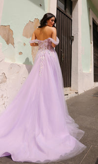 Off-the-Shoulder Long Pastel Prom Dress J1324