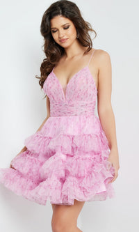 JVN by Jovani Ruffled Pink Party Dress JVN36844