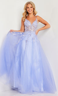 Pastel V-Neck Prom Ball Gown JVN37457