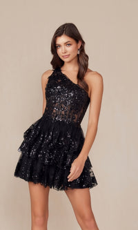 One-Shoulder Short Sequin Homecoming Dress K855