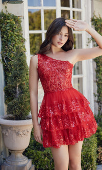 One-Shoulder Short Sequin Homecoming Dress K855