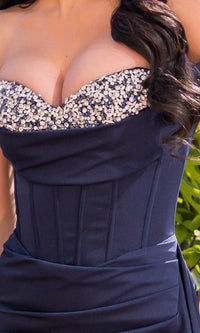 Off-the-Shoulder Corset Prom Dress: Katrina by Velvi